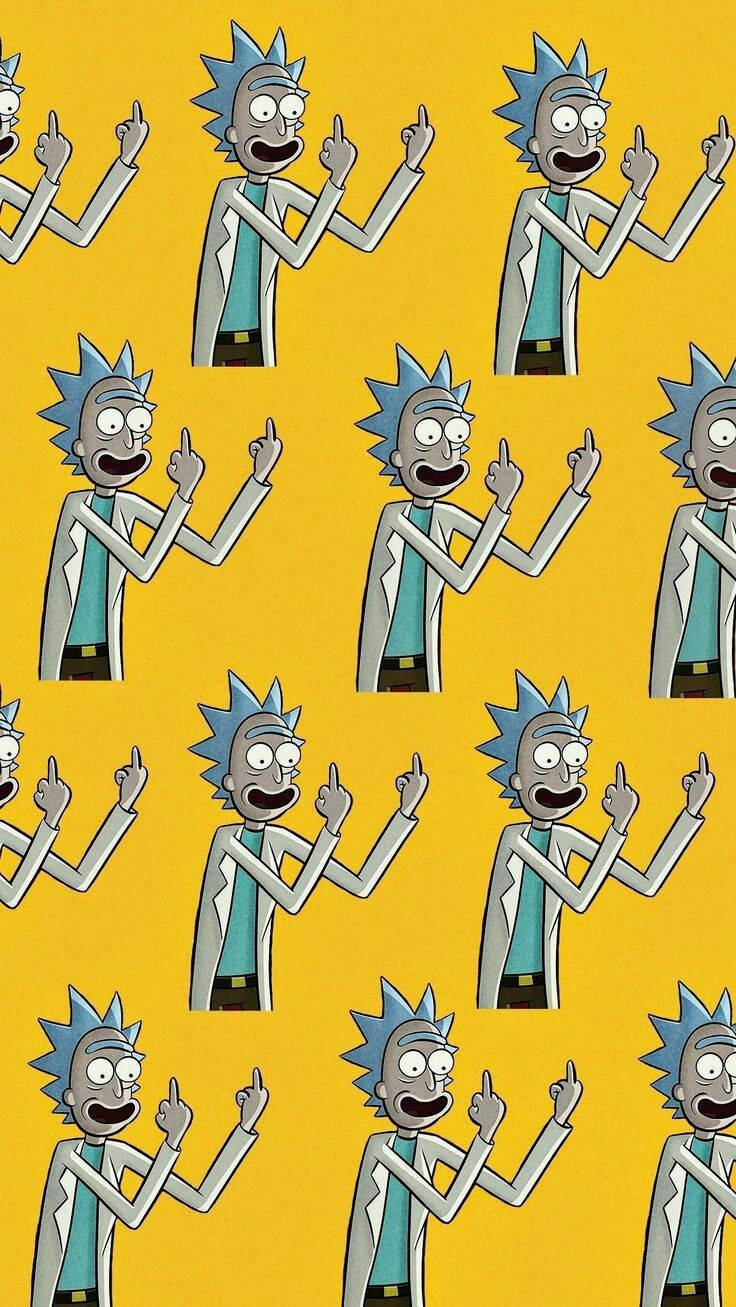 Yellow Rick And Morty Iphone Background