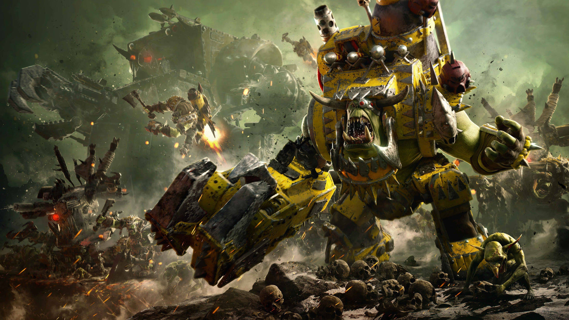 Yellow Robot Warhammer Background