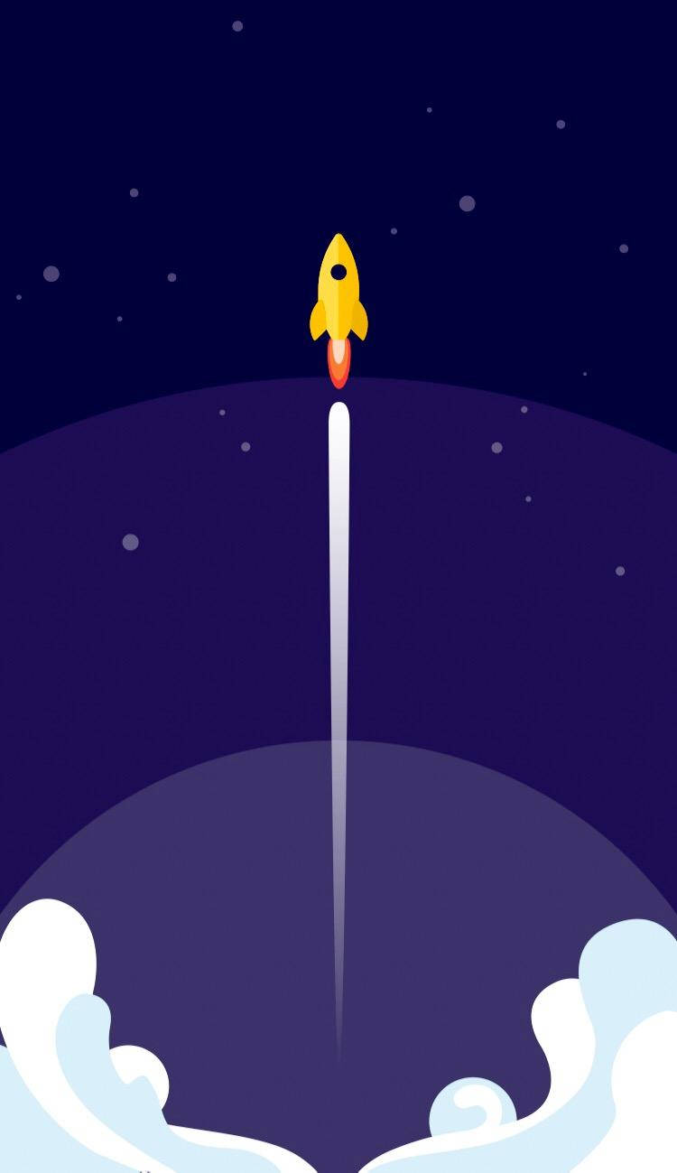 Yellow Rocket Simple Phone Background