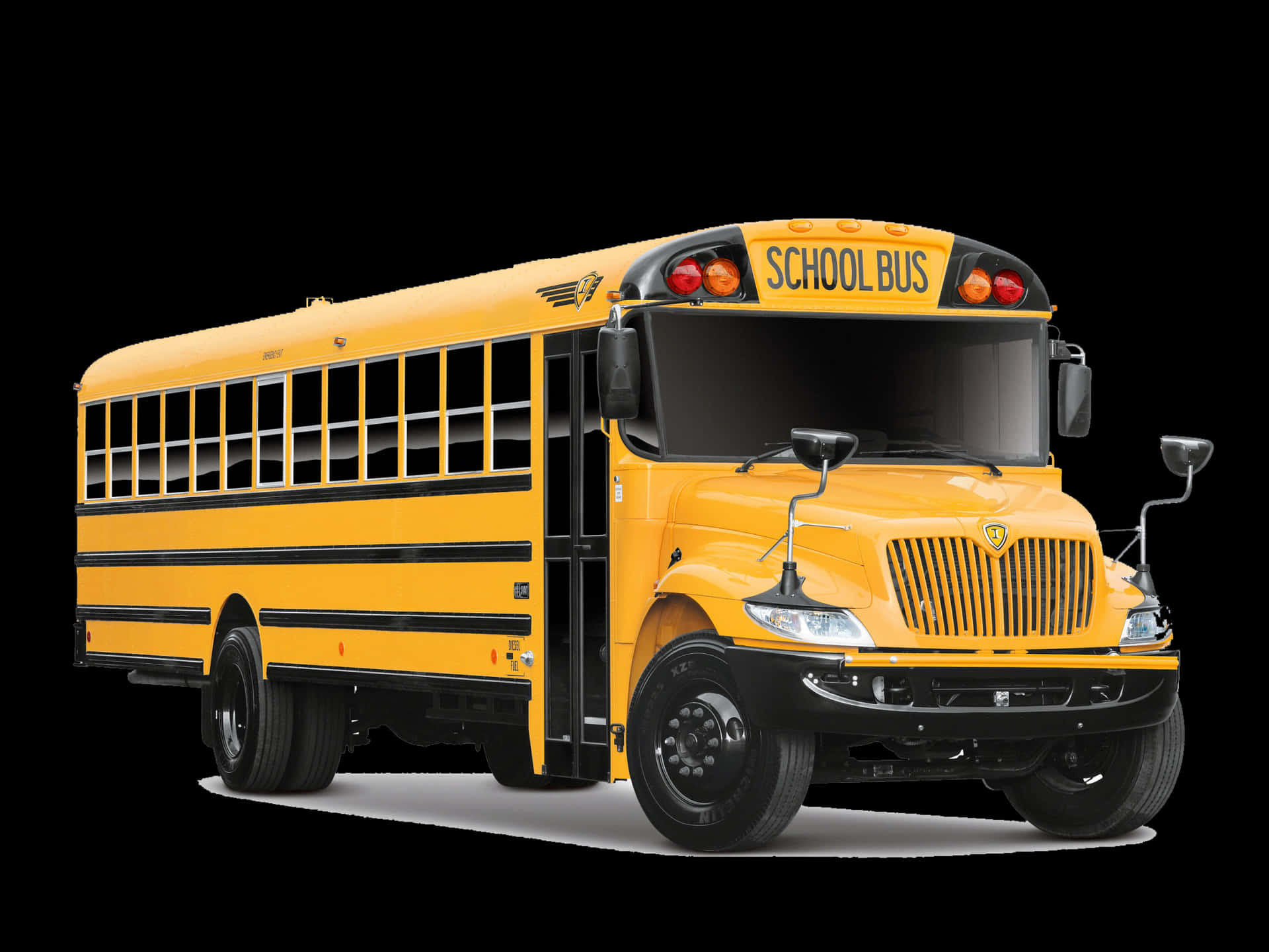 Yellow School Bus On White Background Background