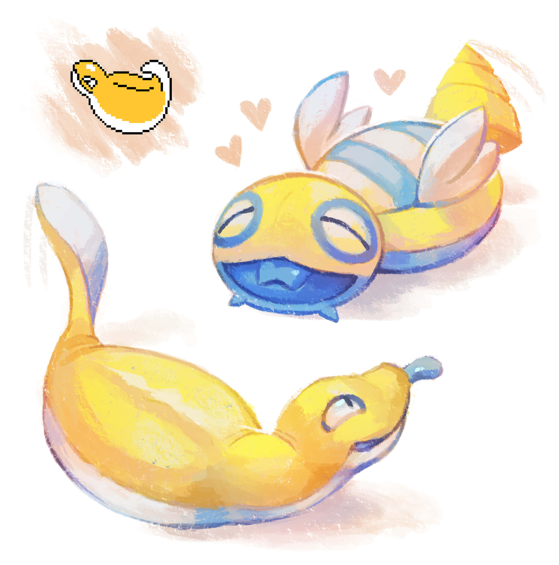 Yellow Snake Dunsparce Art Background