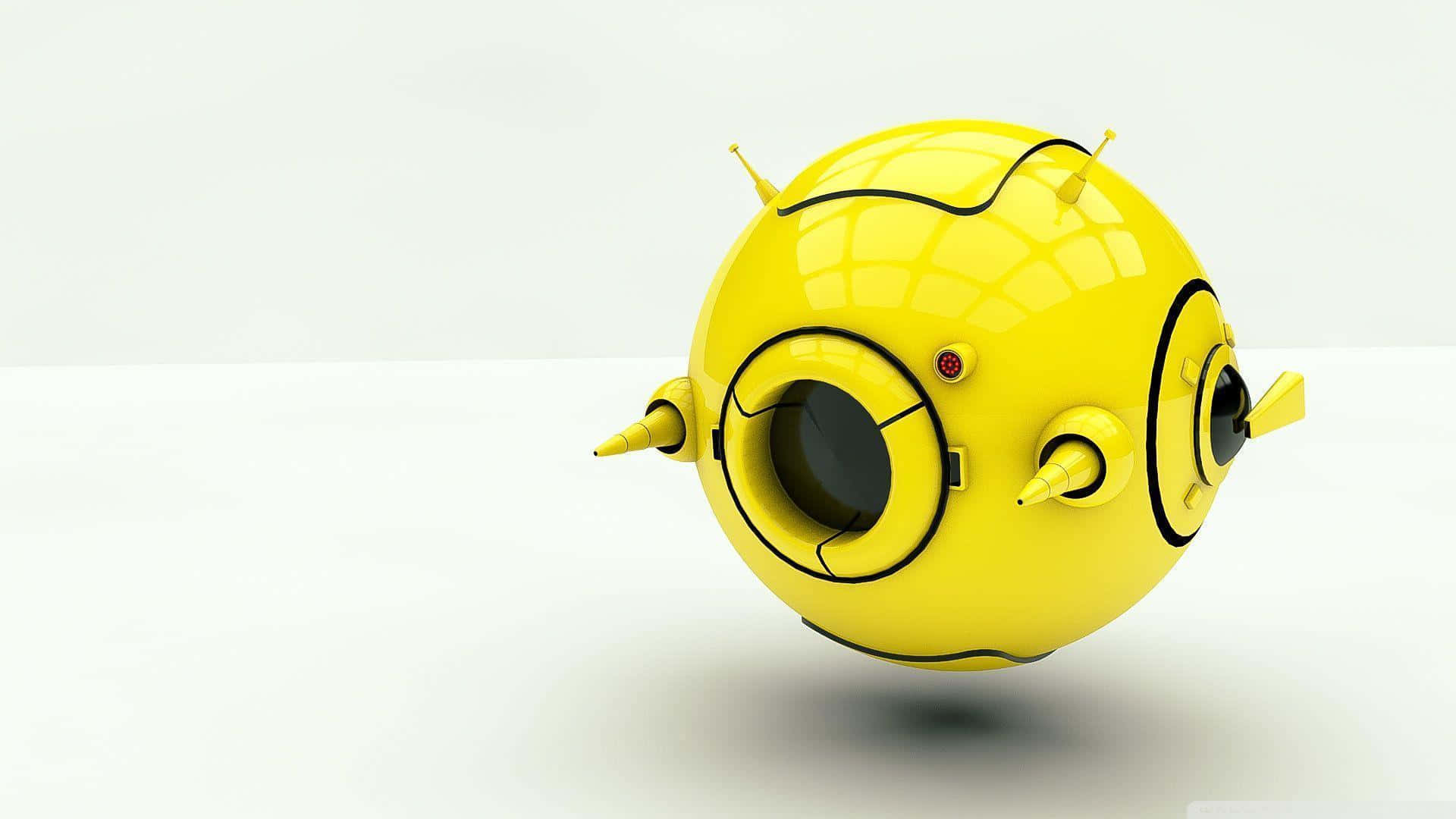 Yellow Spherical Drone Concept Background