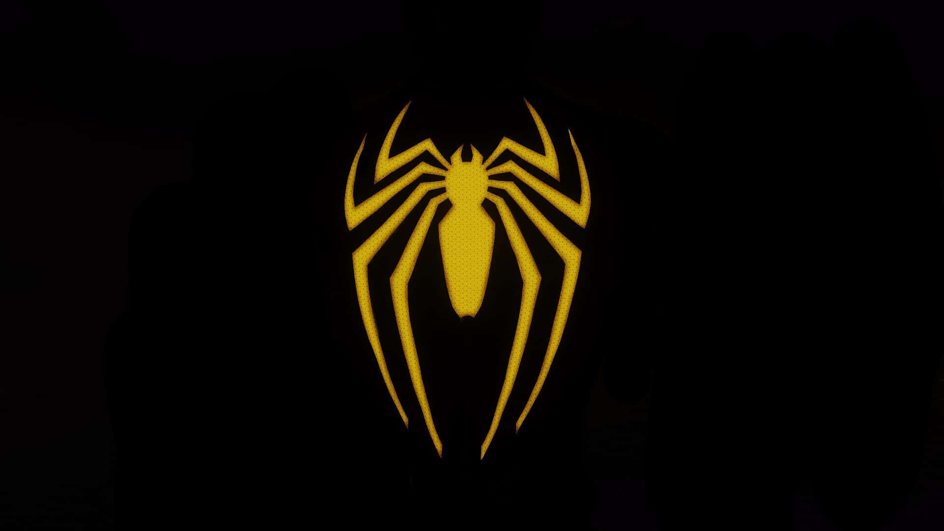 Yellow Spider Man Ps4 Logo Black Background Background