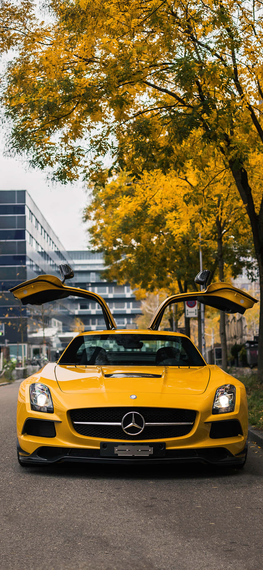 Yellow Sporty Mercedes Classic Iphone Background