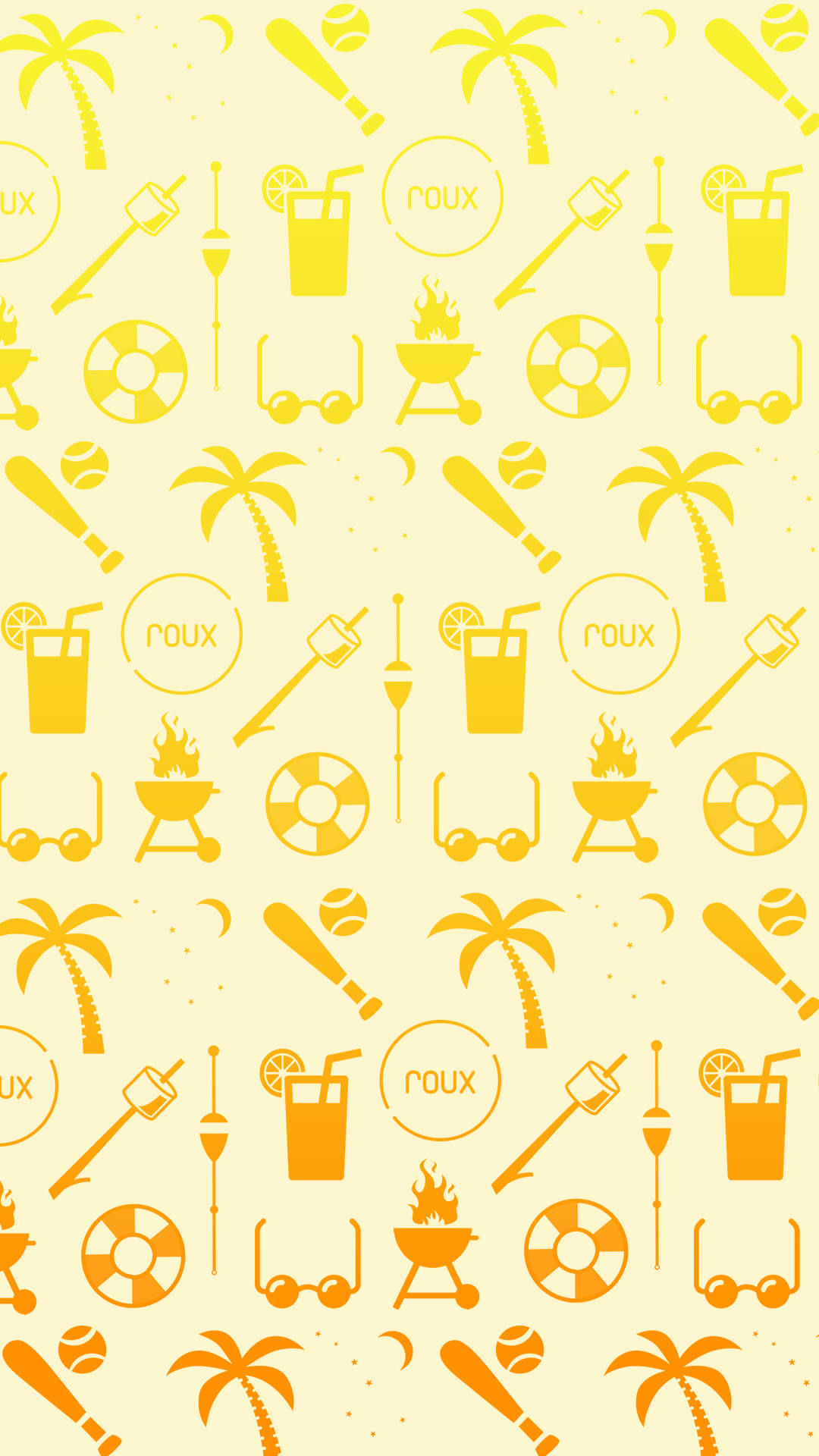 Yellow Summer Icons Phone Pattern Background