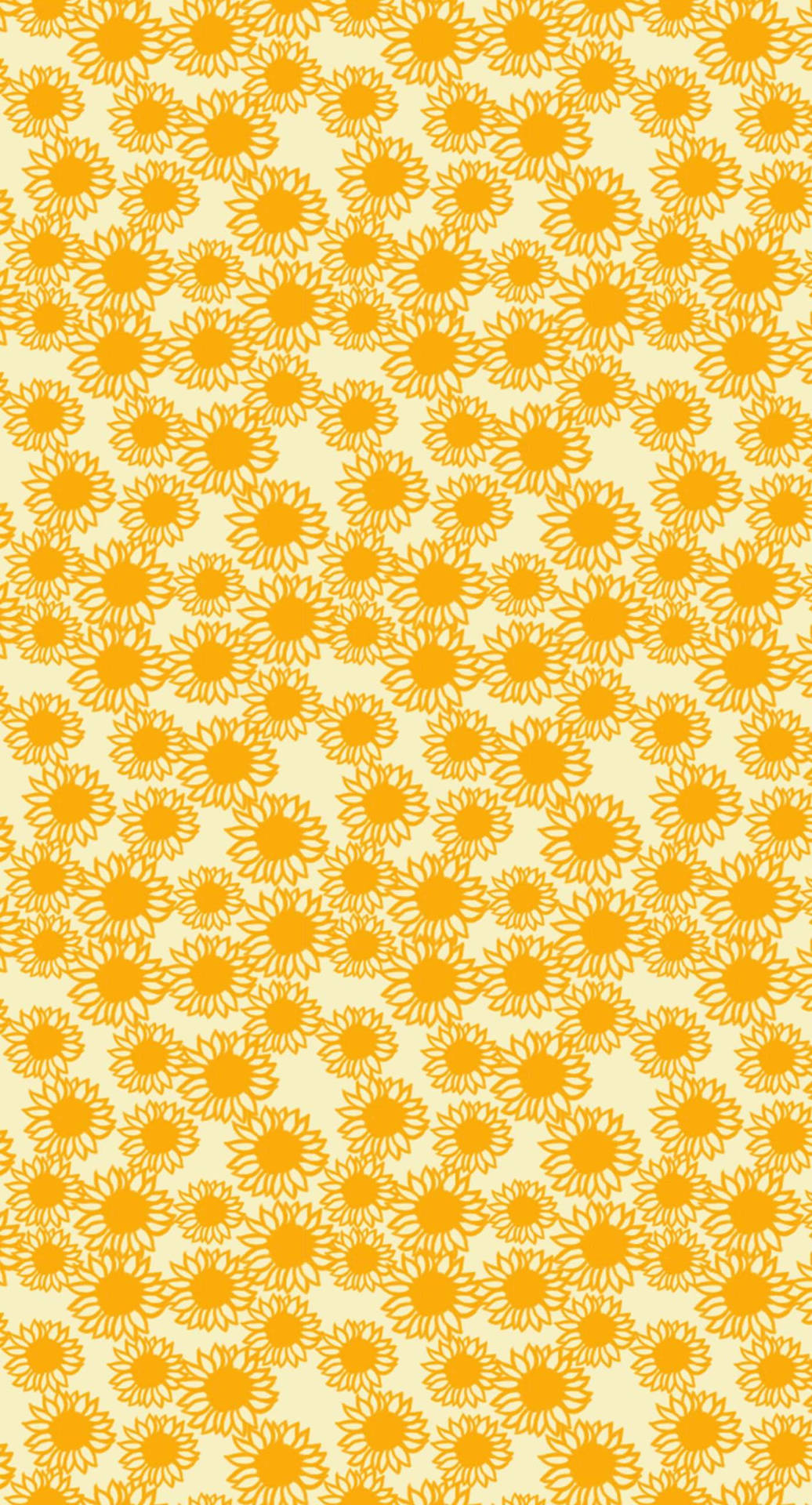 Yellow Sunflower Pattern Iphone Background