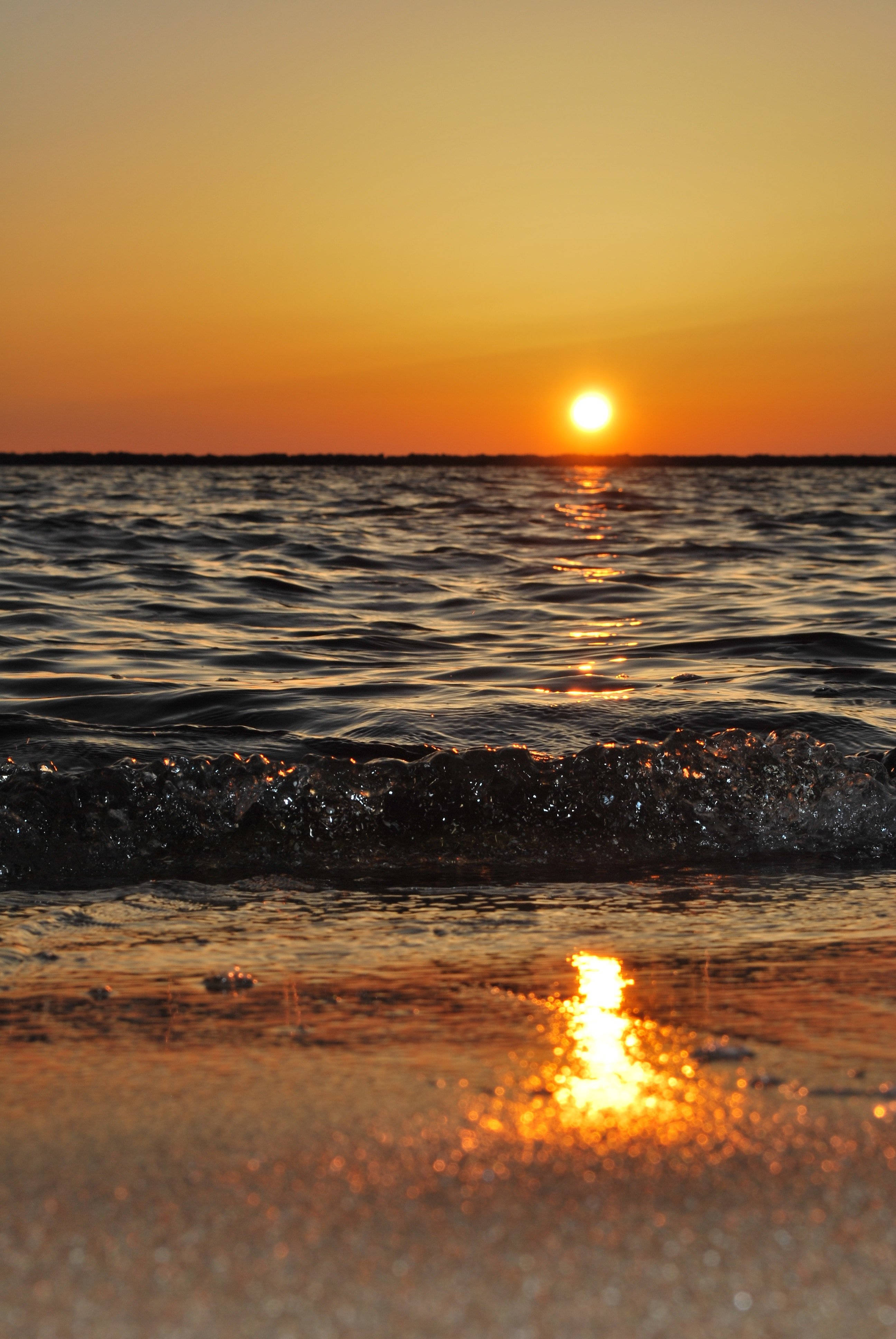 Yellow Sunset Over Beach Android