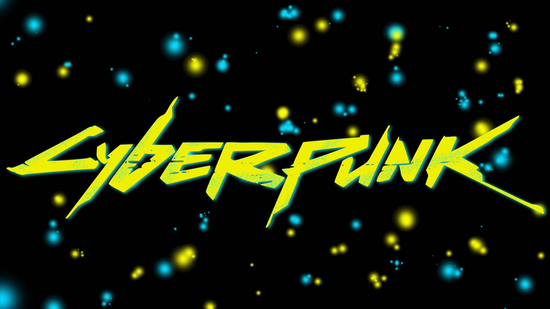 Yellow Text Cyberpunk Desktop Background