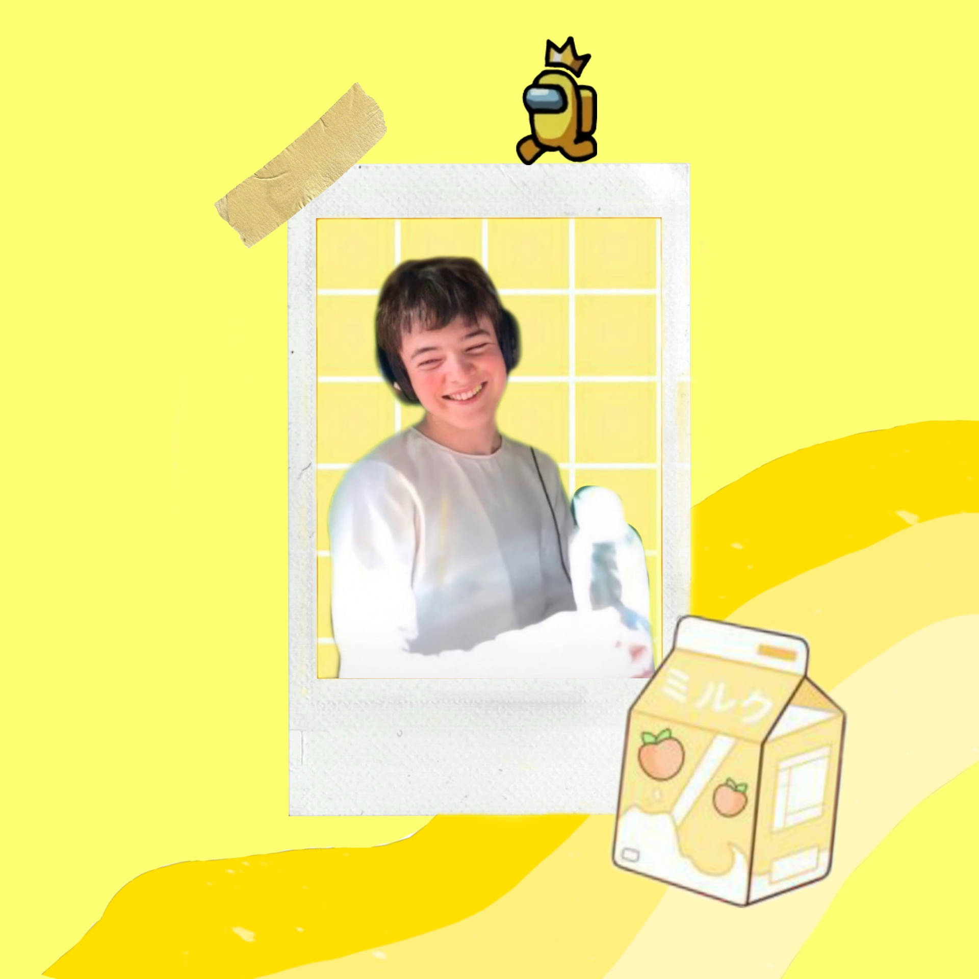 Yellow Tubbo Polaroid Background