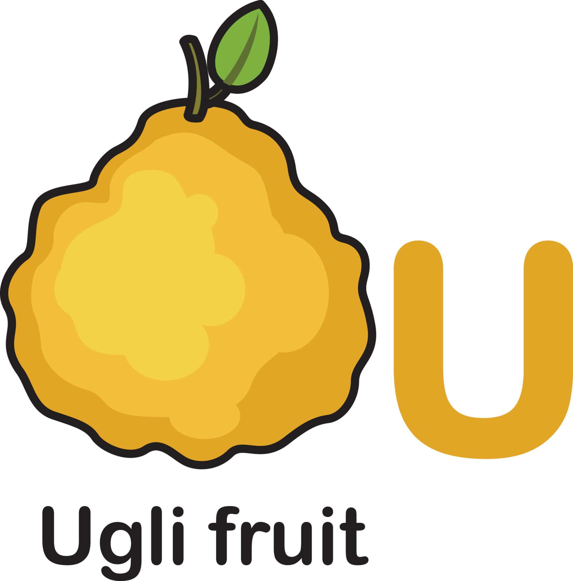 Yellow Ugli Citrus Fruit Alphabet Background