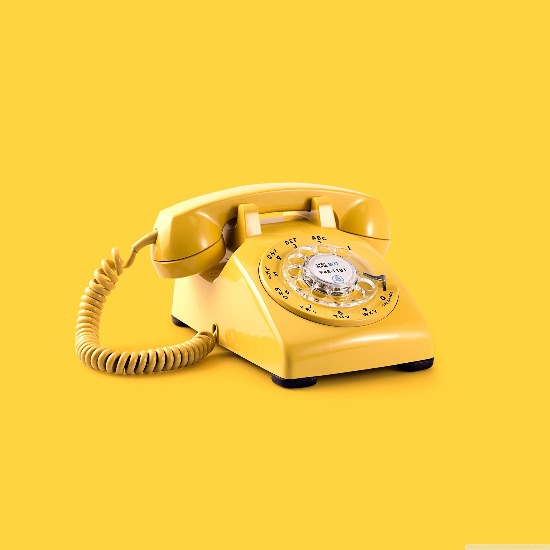 Yellow Vintage Aesthetic Telephone Background