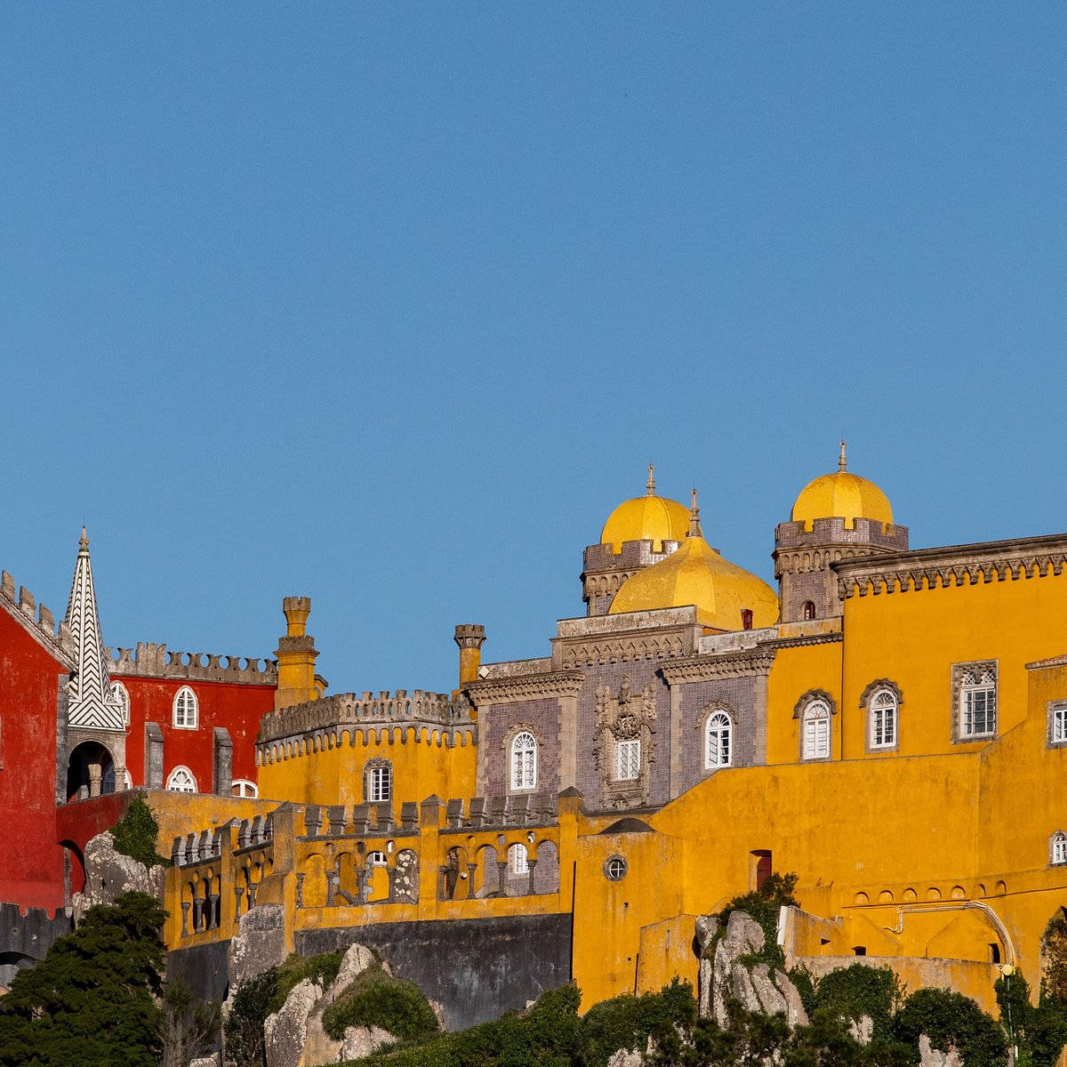 Yellow Walls Pena Palace Sintra Background