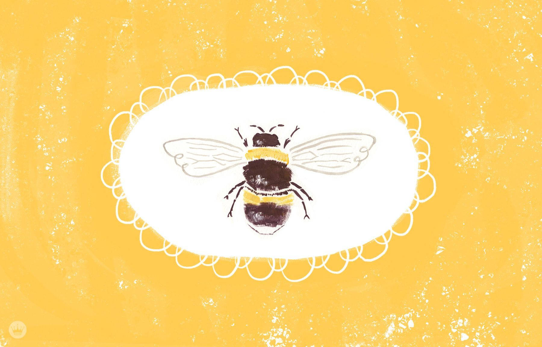 Yellow Watercolor Bumble Bee Wallpaper