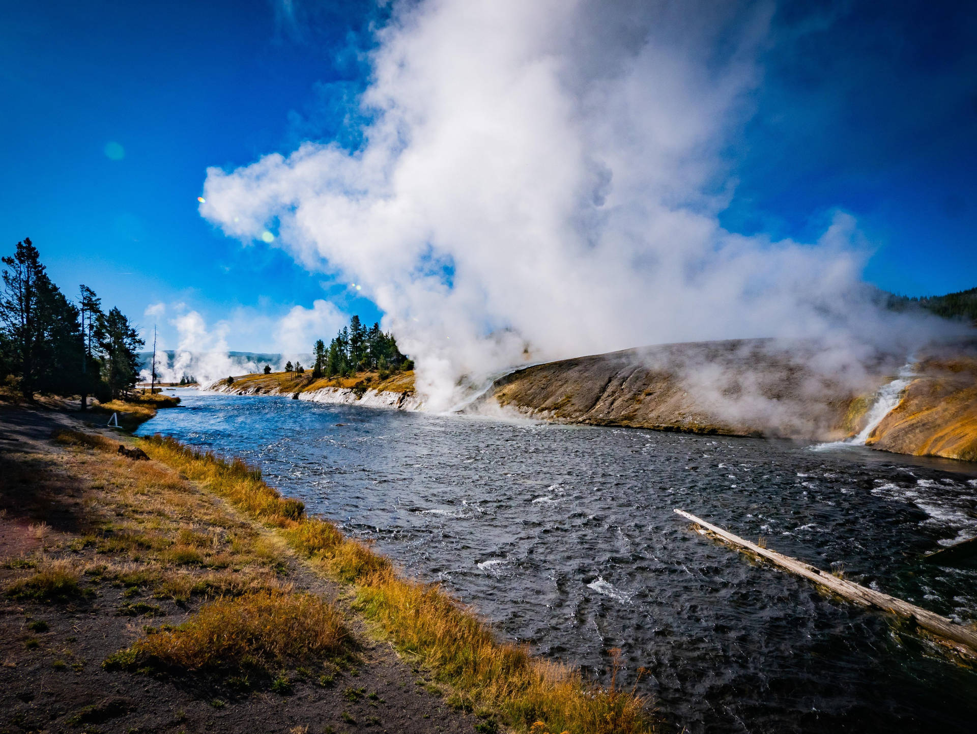Yellowstone National Park Firehole River Background