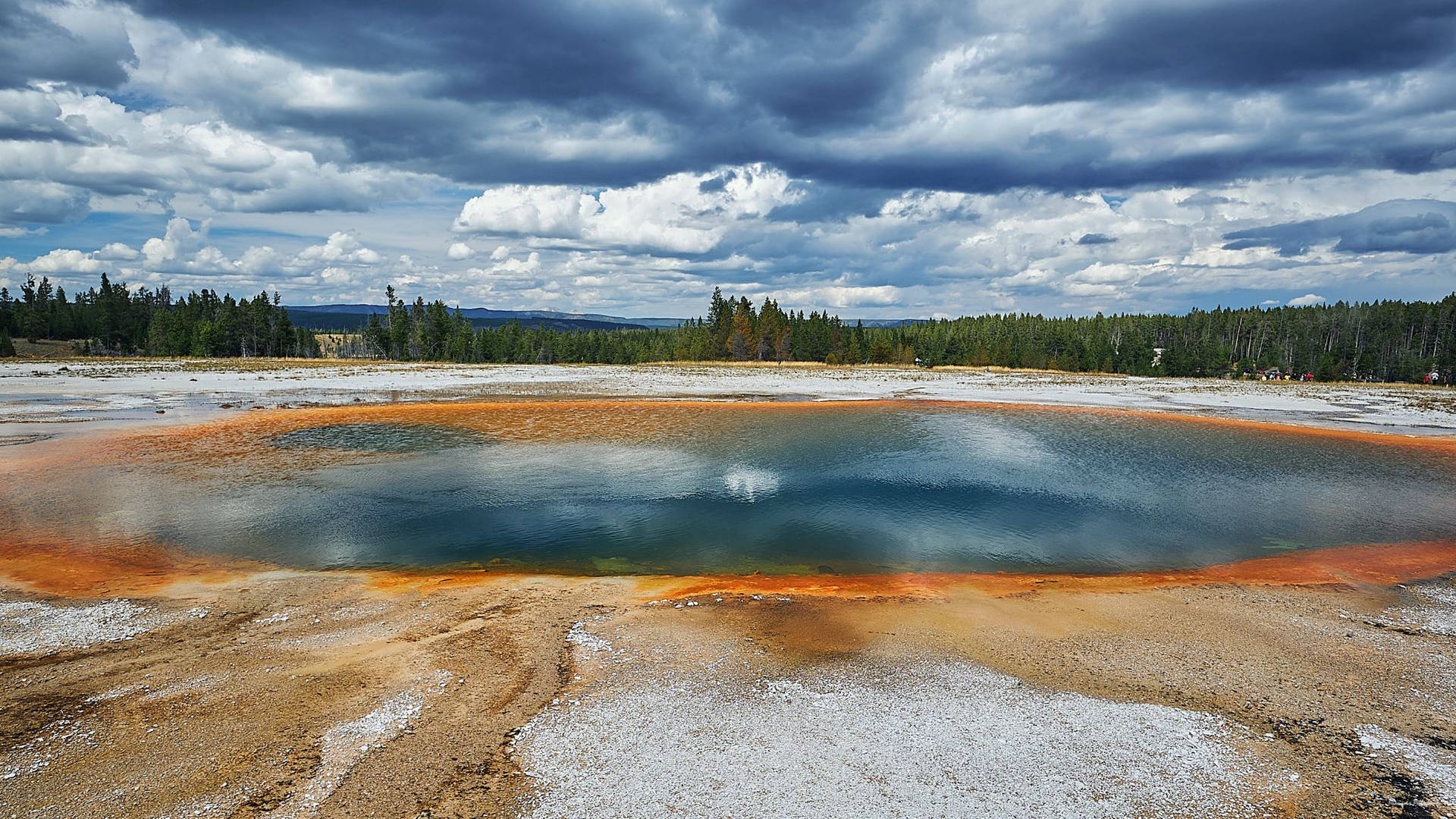 Yellowstone National Park Opal Pool Background