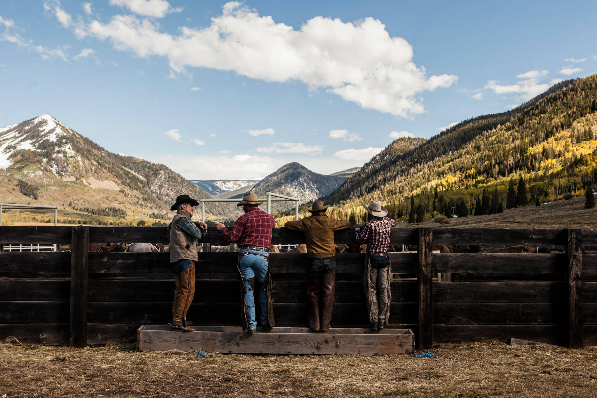 Yellowstone Tv Show Cowboy Landscape Background