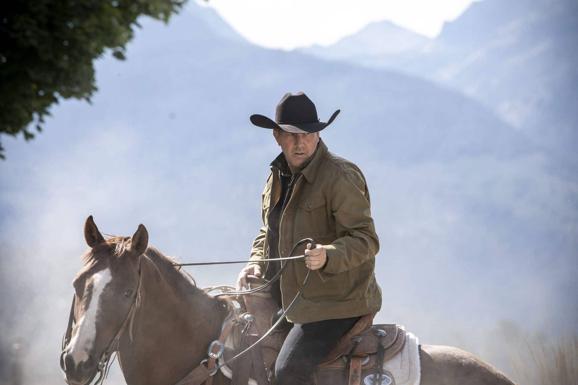 Yellowstone Tv Show Horseback Riding Background