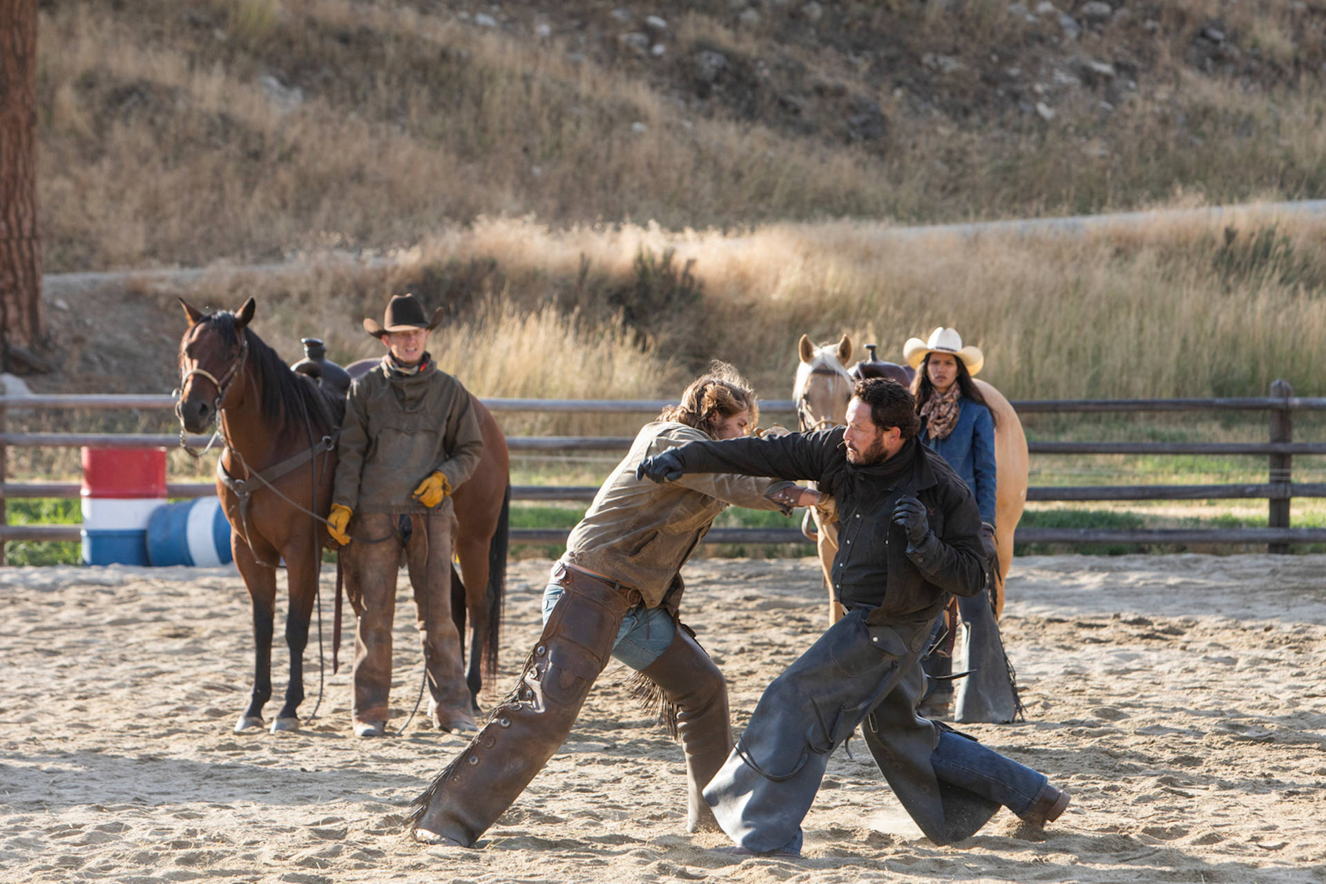 Yellowstone Tv Show Ranch Fight Background