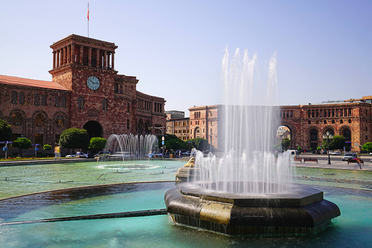 Yerevan's Republic Square Background