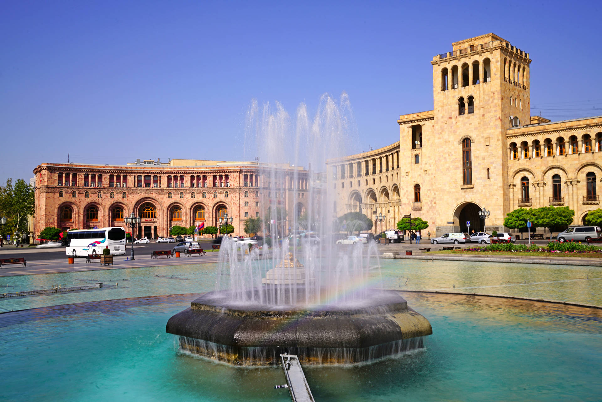 Yerevan's Republic Square Background