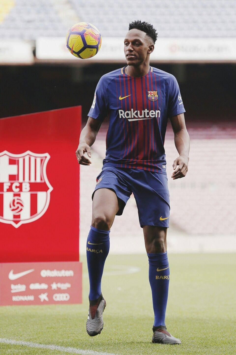 Yerry Mina And Yellow Soccer Ball Background