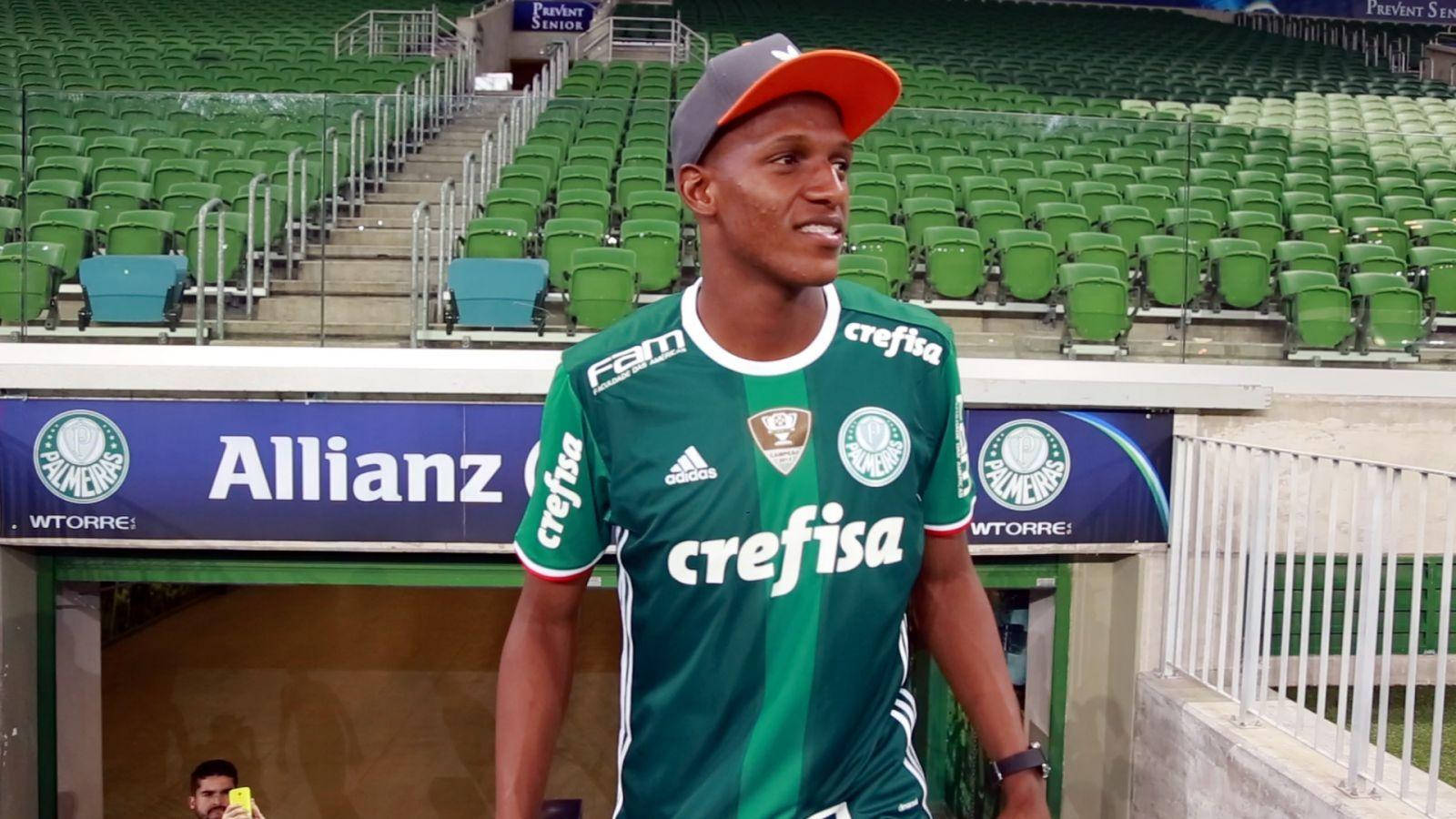 Yerry Mina In Empty Stadium Background