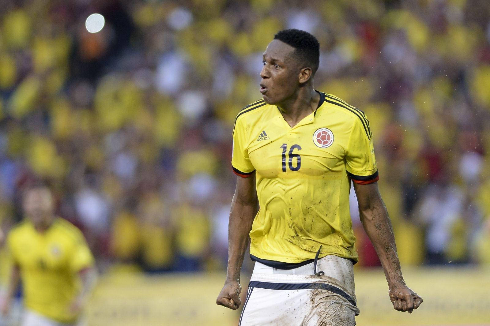 Yerry Mina With Shocked Expression Background