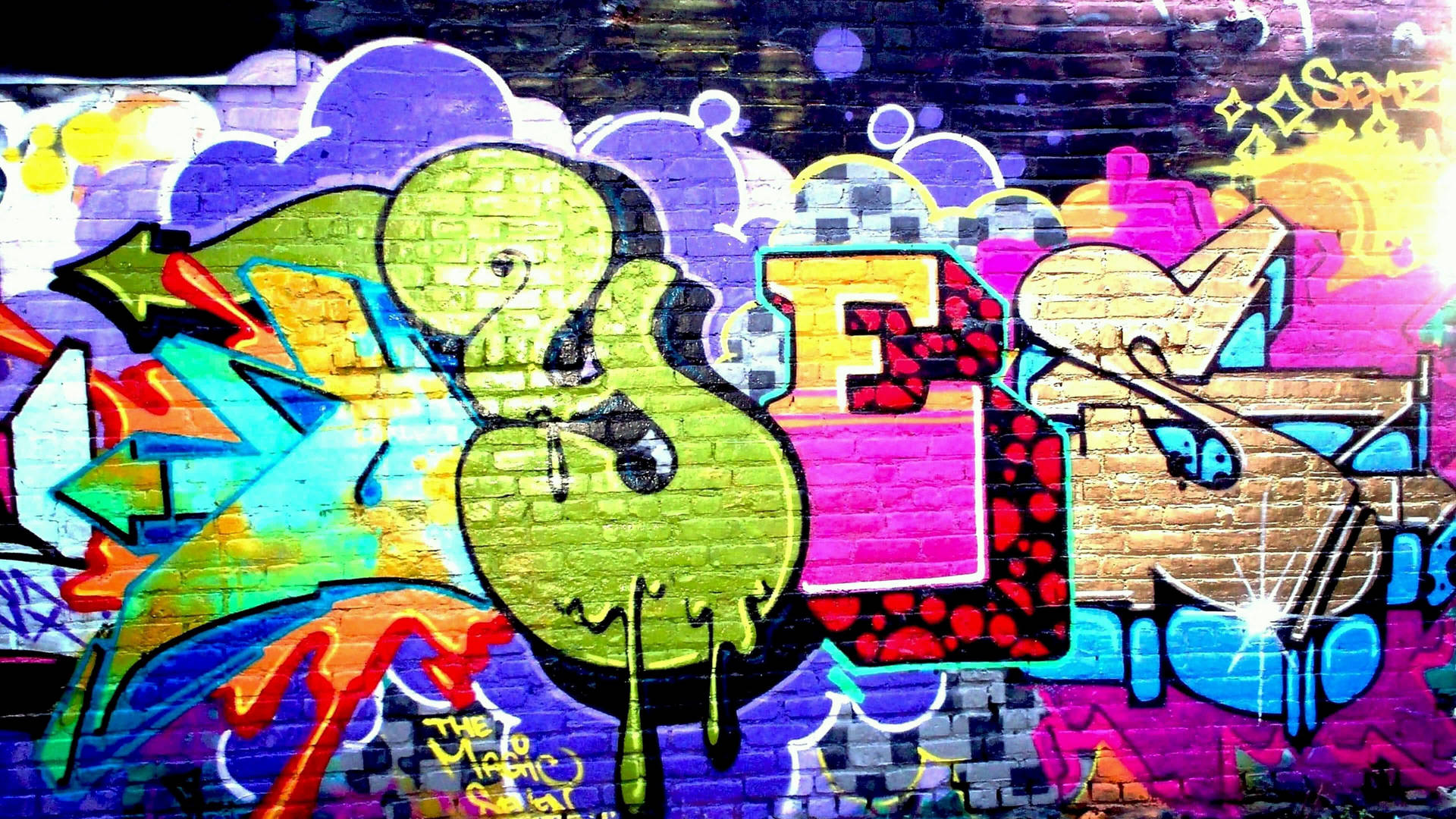 Yes Wall Graffiti Art Background