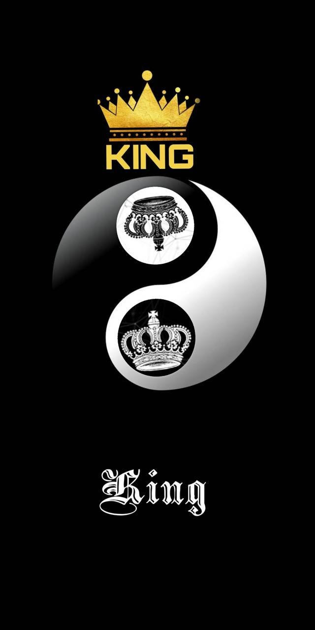 Yin And Yang King And Queen Crown Background