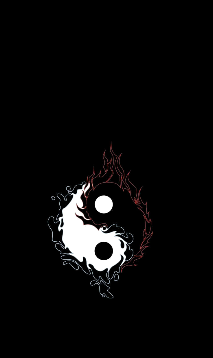 Yin Yang 4k Black Fire White Water