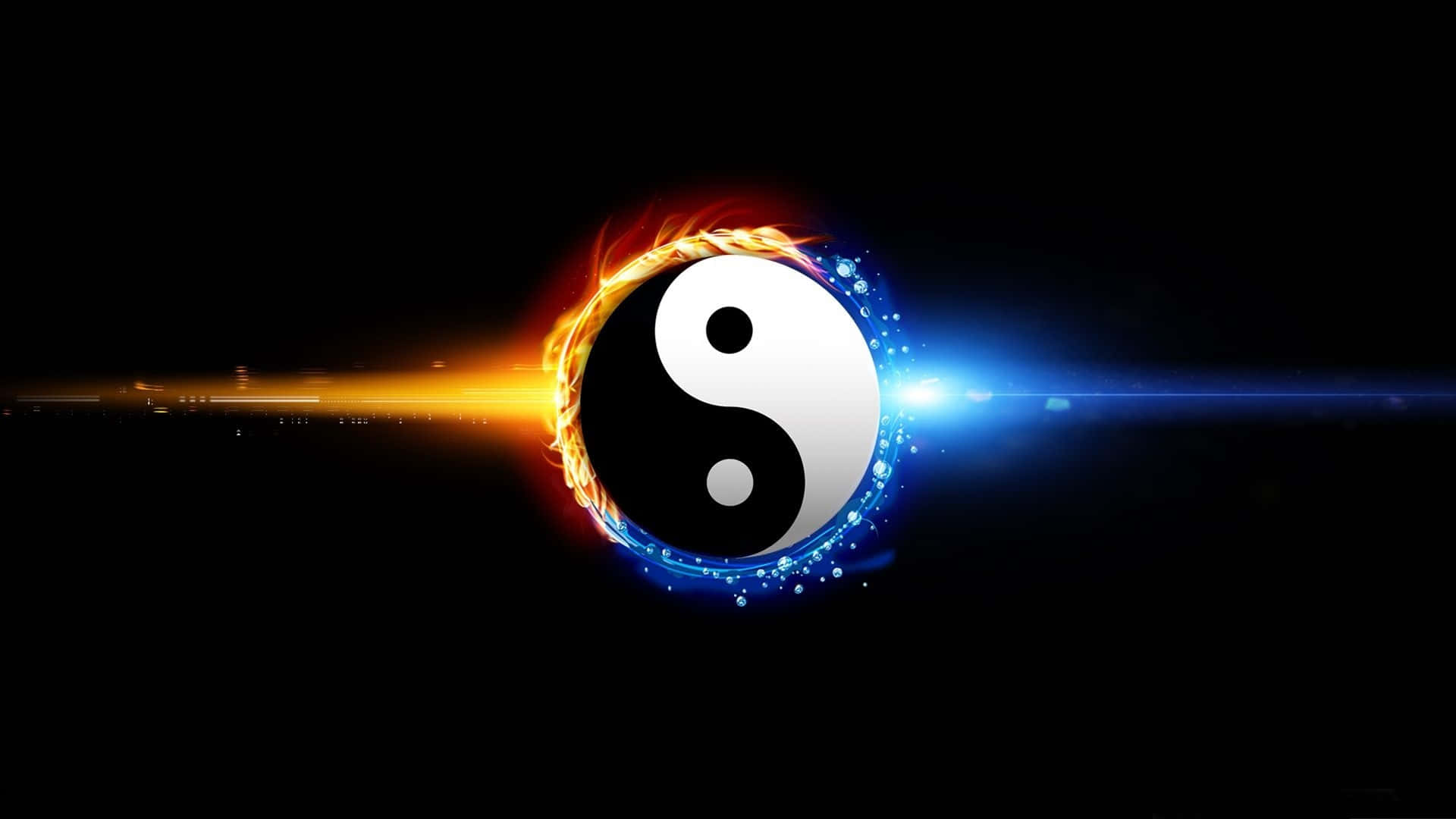 Yin Yang 4k With Fire And Water