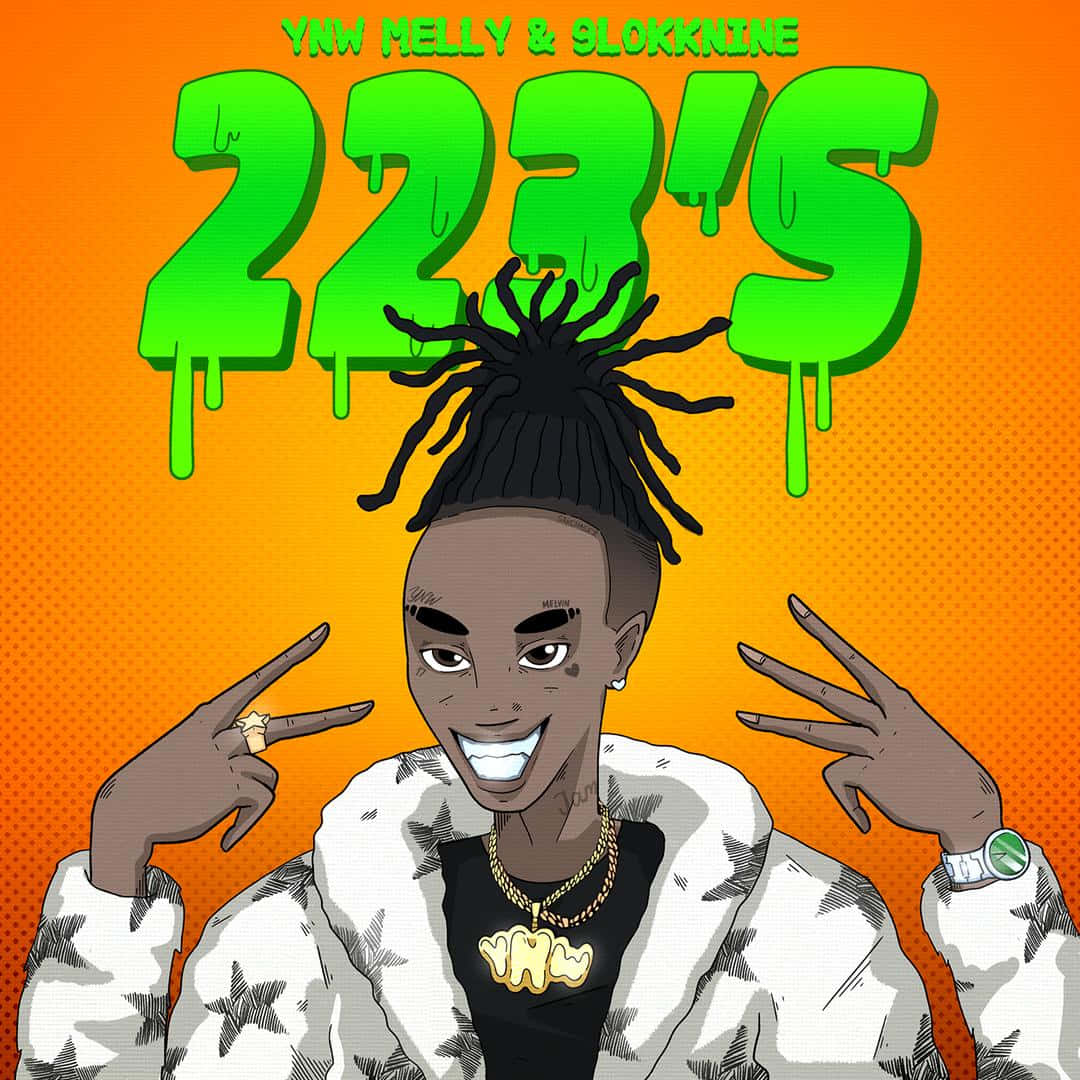 Ynw Melly Animated: A Vibrant Cartoon Illustration Of The Rising Hip-hop Star Background