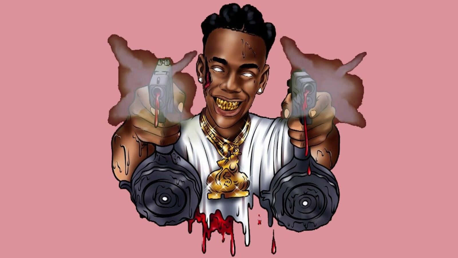 Ynw Melly Cartoon Art Background