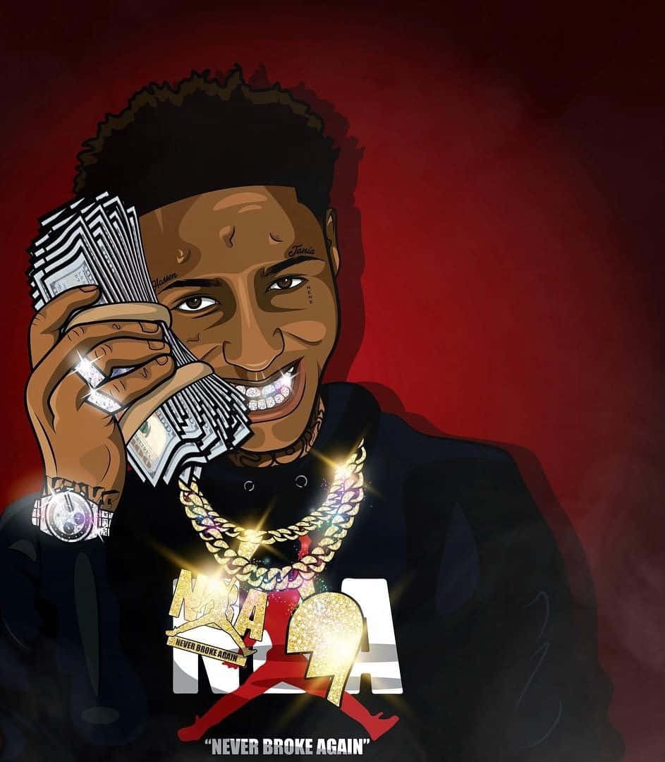 Ynw Melly Cartoon Art Background