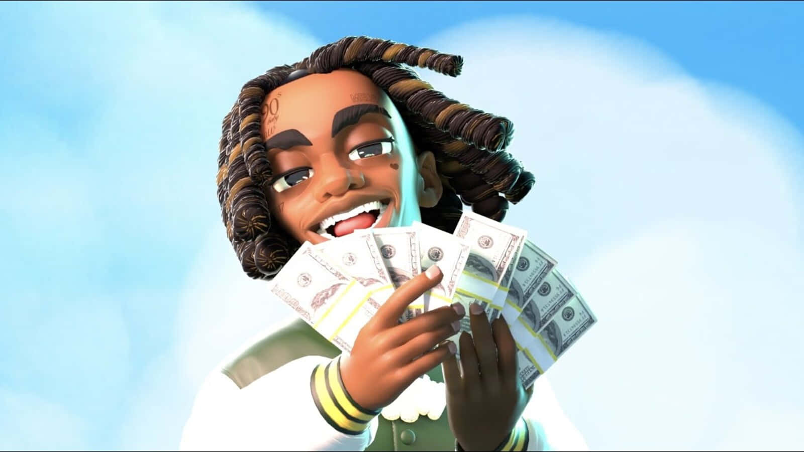 Ynw Melly Cartoon Art On The Stage Background