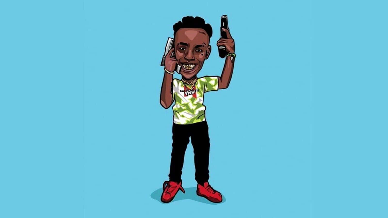 Ynw Melly Cartoon - Rapper Dreams In Animated Style Background