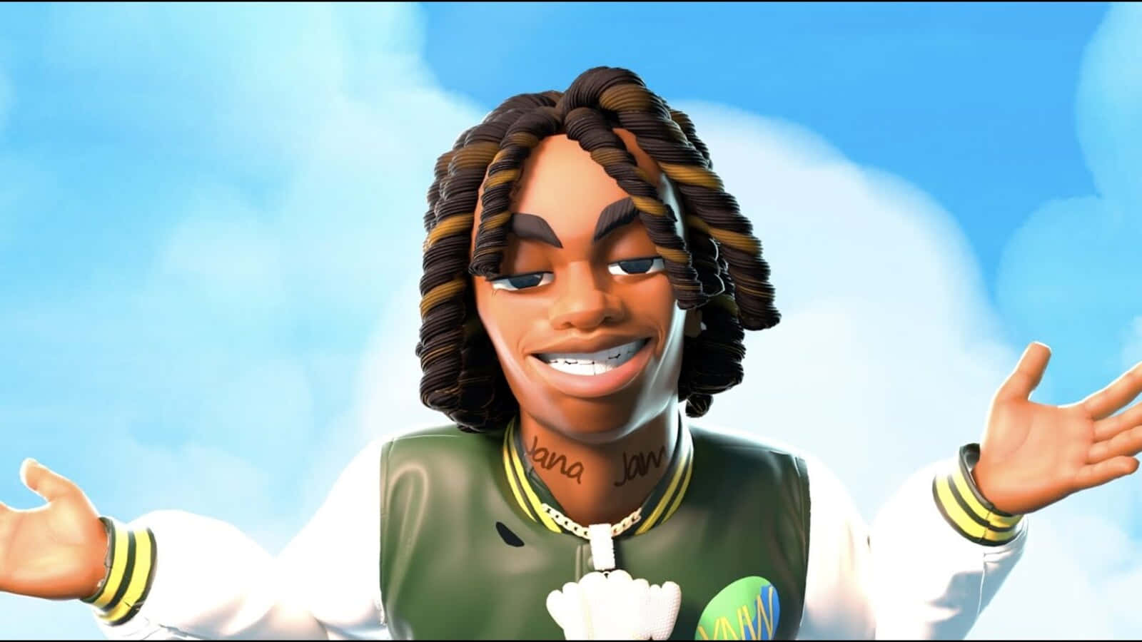 Ynw Melly Cartoon Wallpaper - A Colorful And Vibrant Illustration Of The Rapper In Animated Style Background
