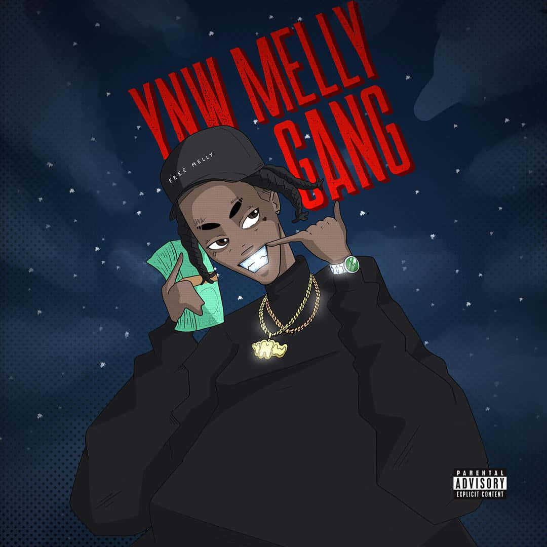 Ynw Melly In Animated Style Background