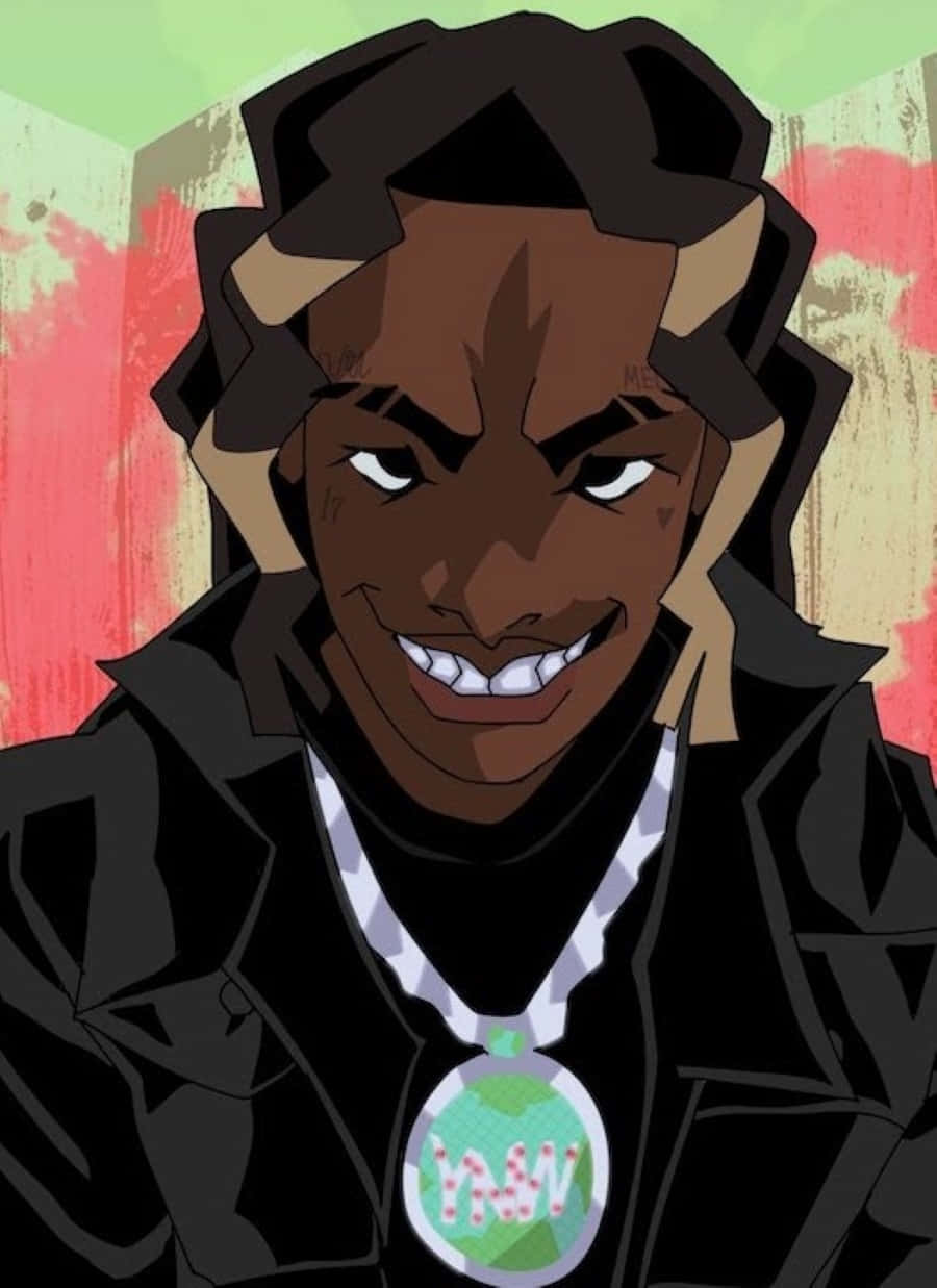 Ynw Melly In Animated Style Background