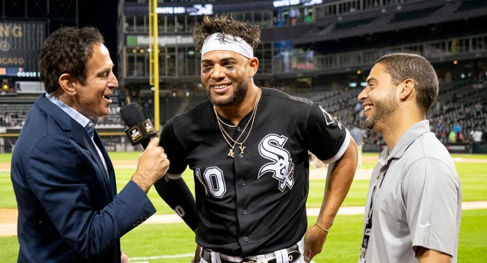 Yoan Moncada Being Interviewed Background