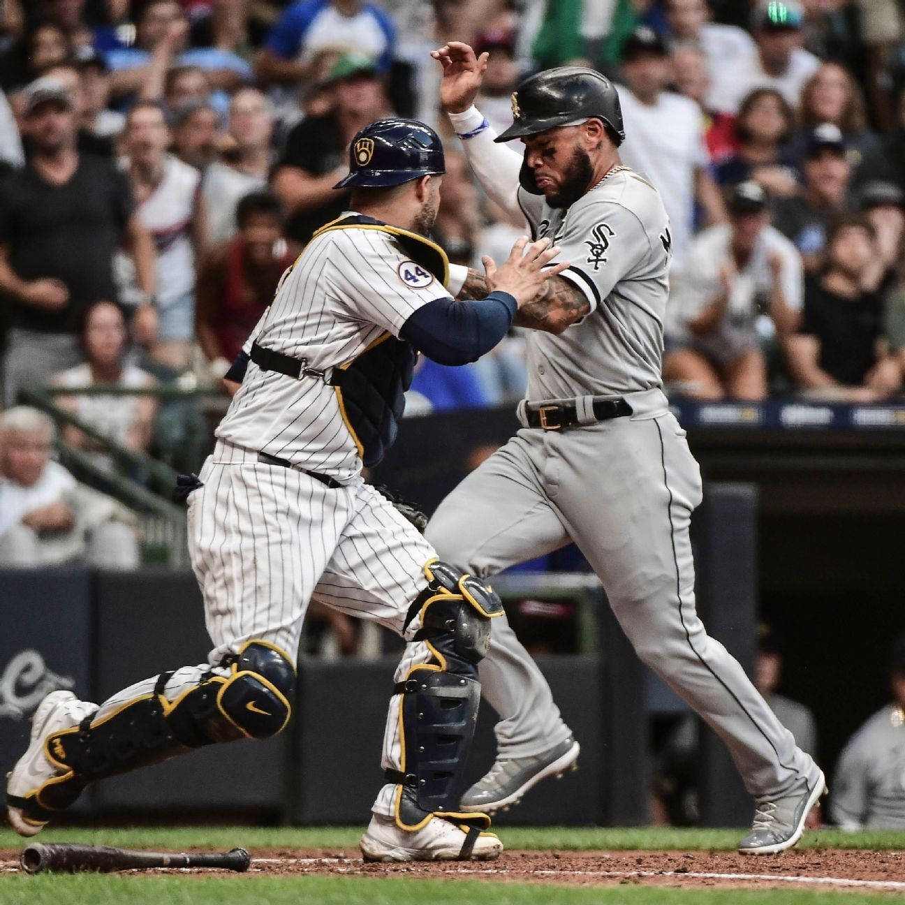 Yoan Moncada Hitting Home Base Background