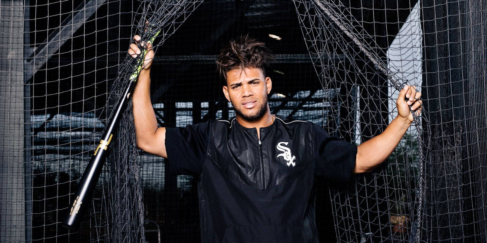 Yoan Moncada Posing With Net