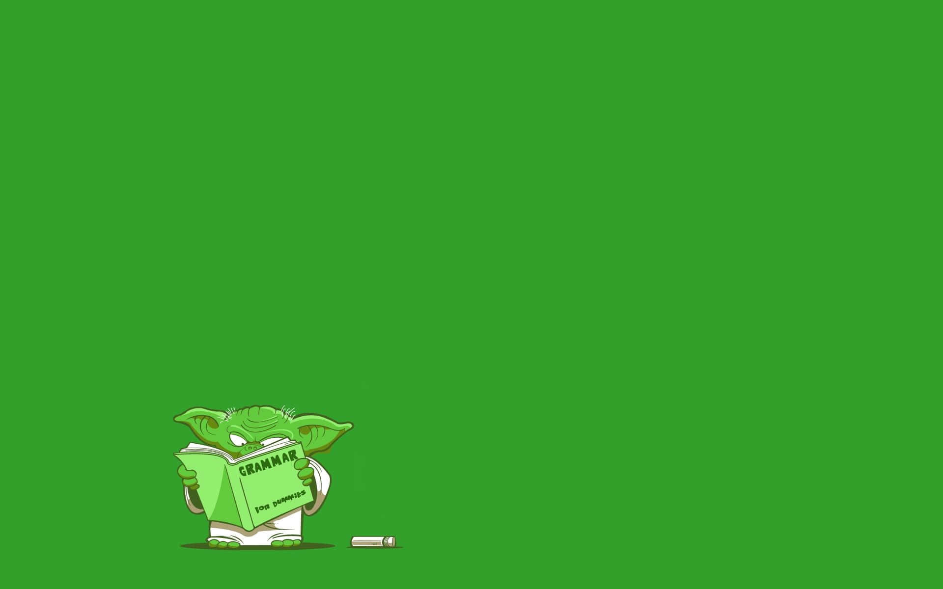 Yoda Grammar Lesson Green Background