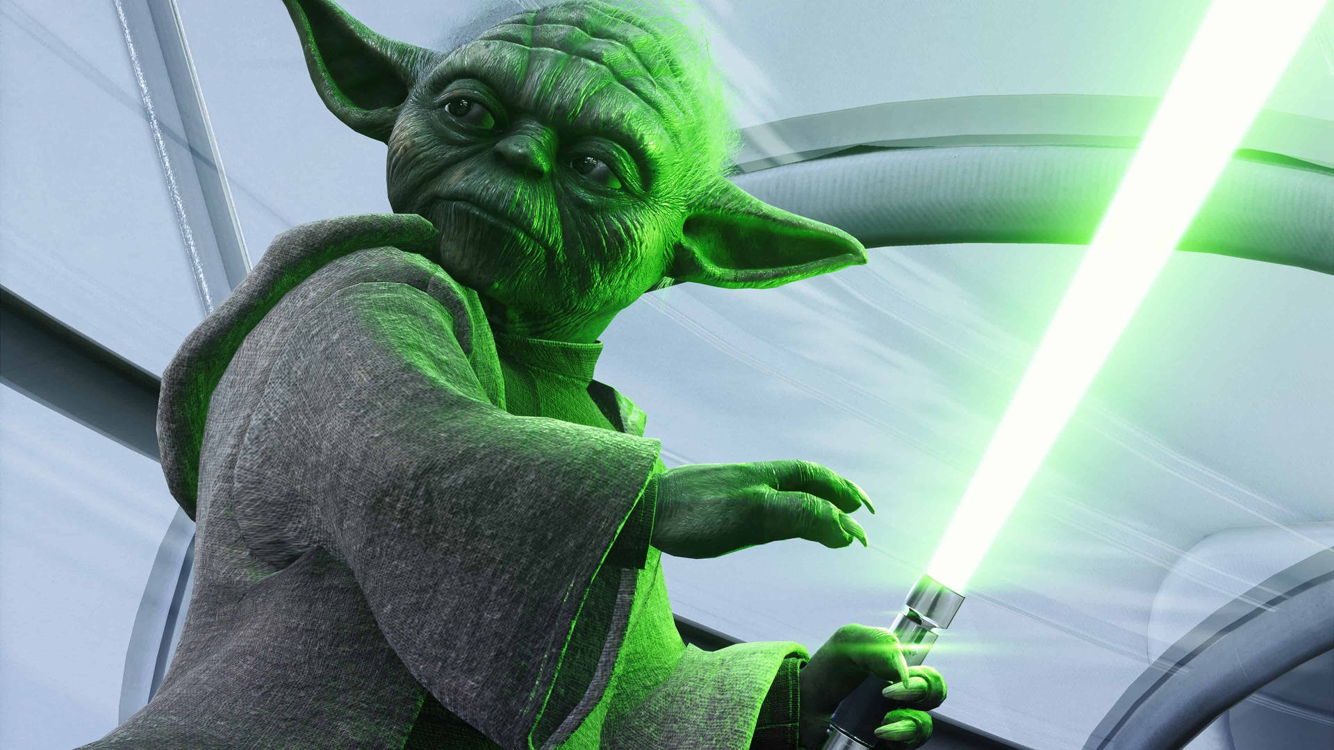 Yoda Green Lightsaber 3840 X 2160 Star Wars Background