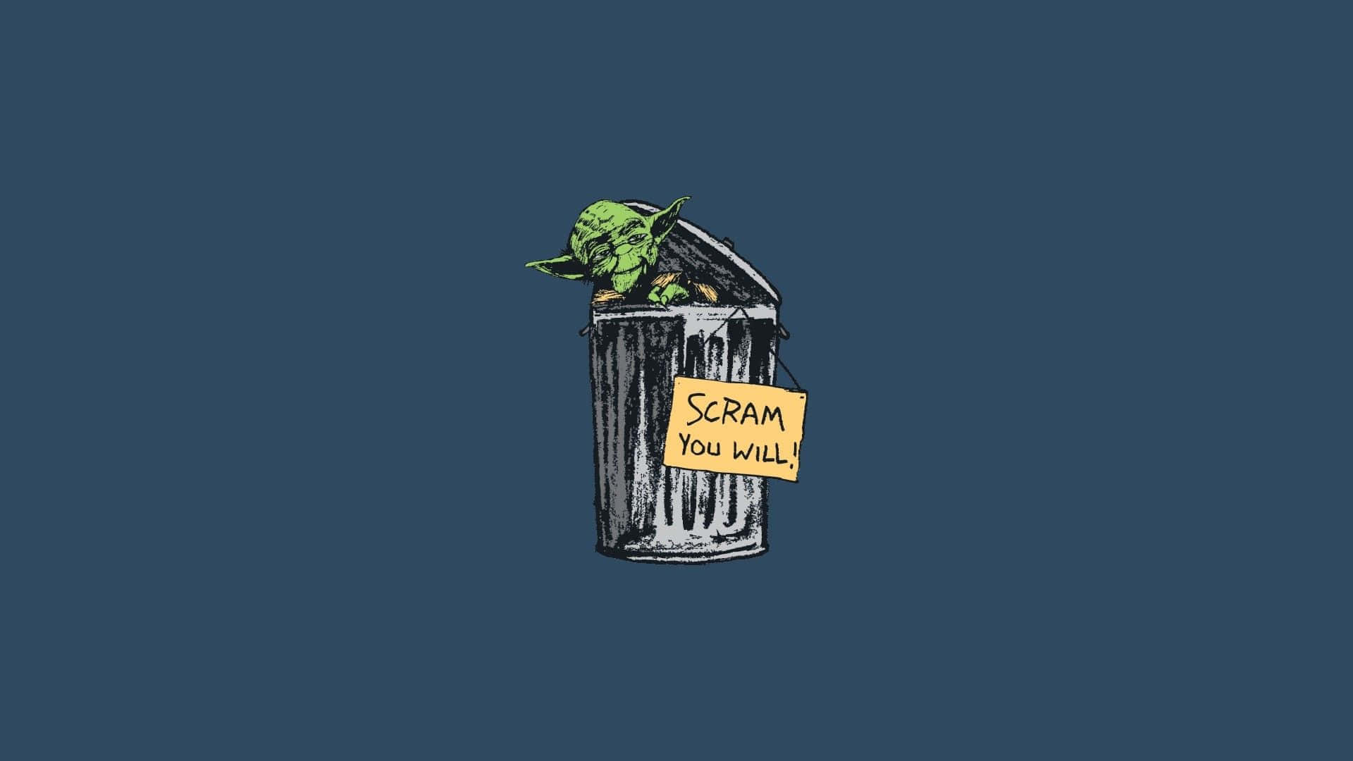 Yoda Trashcan Funny Simple Desktop