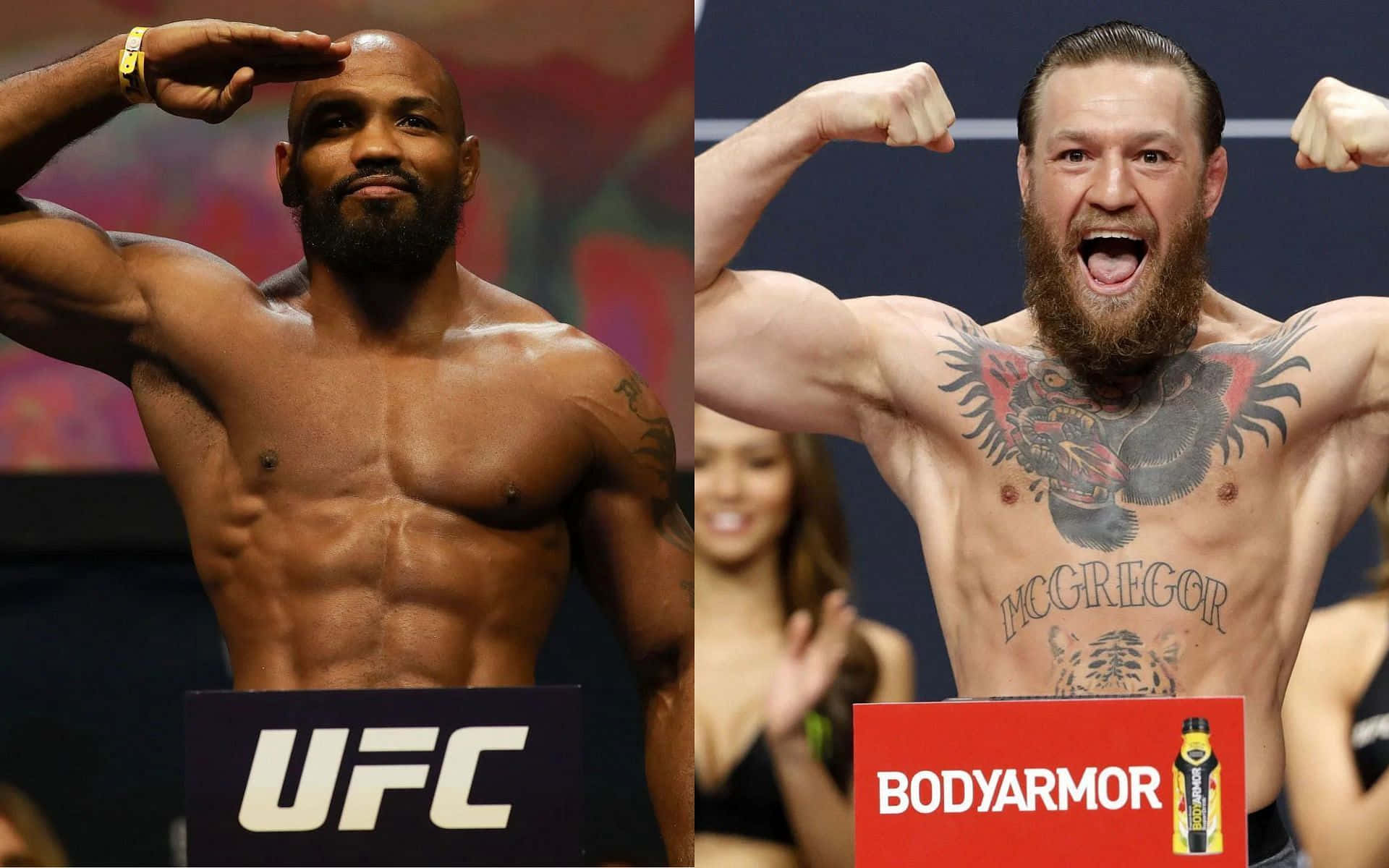 Yoel Romero And Conor Mcgregor Collage Background