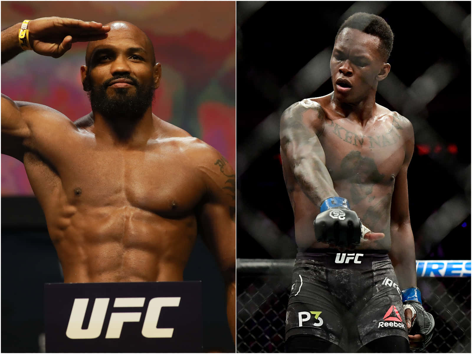 Yoel Romero And Israel Adesanya Collage Background