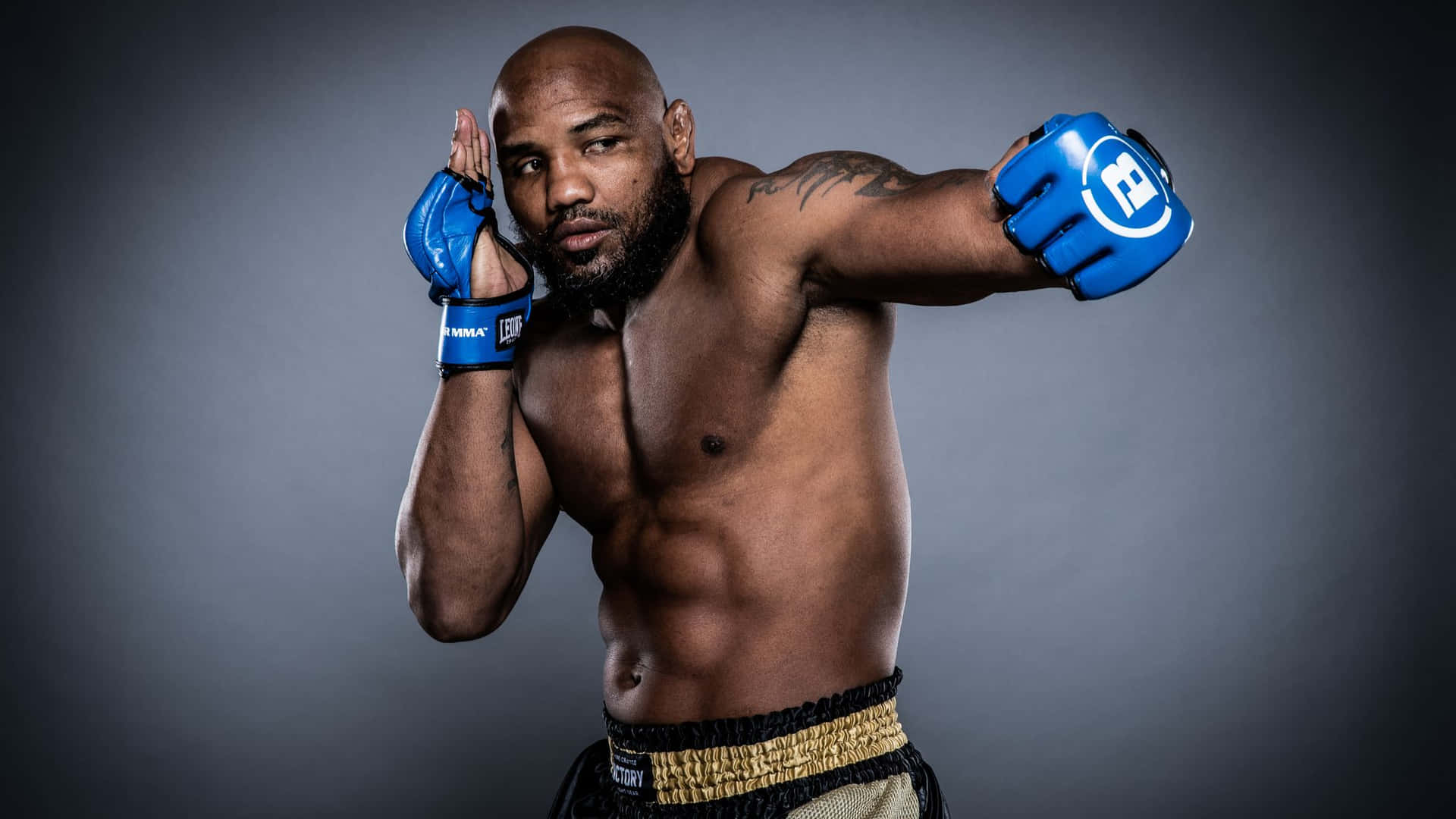 Yoel Romero Focusing Before Bellator 266 Photoshoot Background