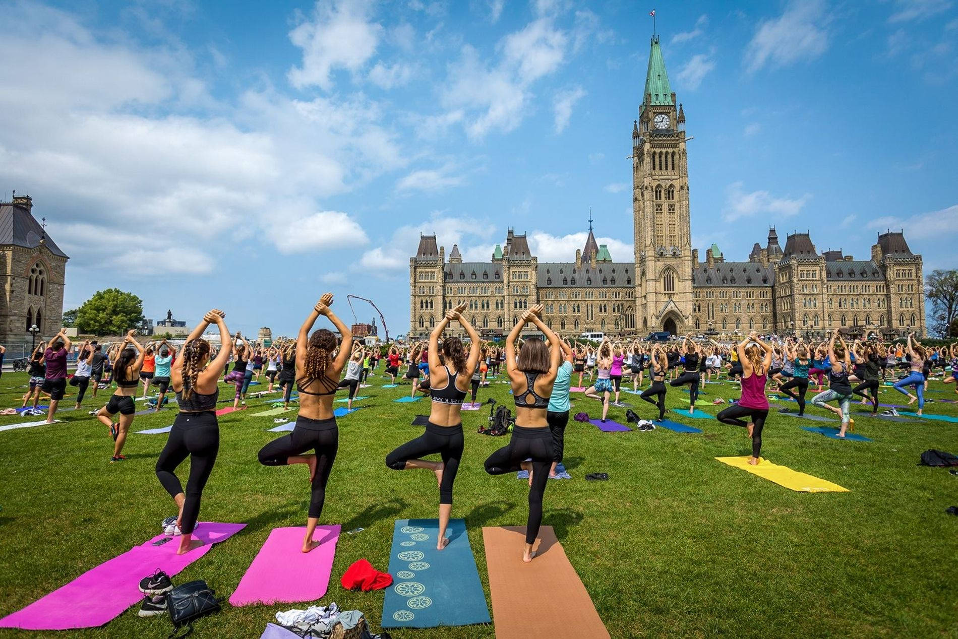 Yoga In Front Of The Ottawa Parliament