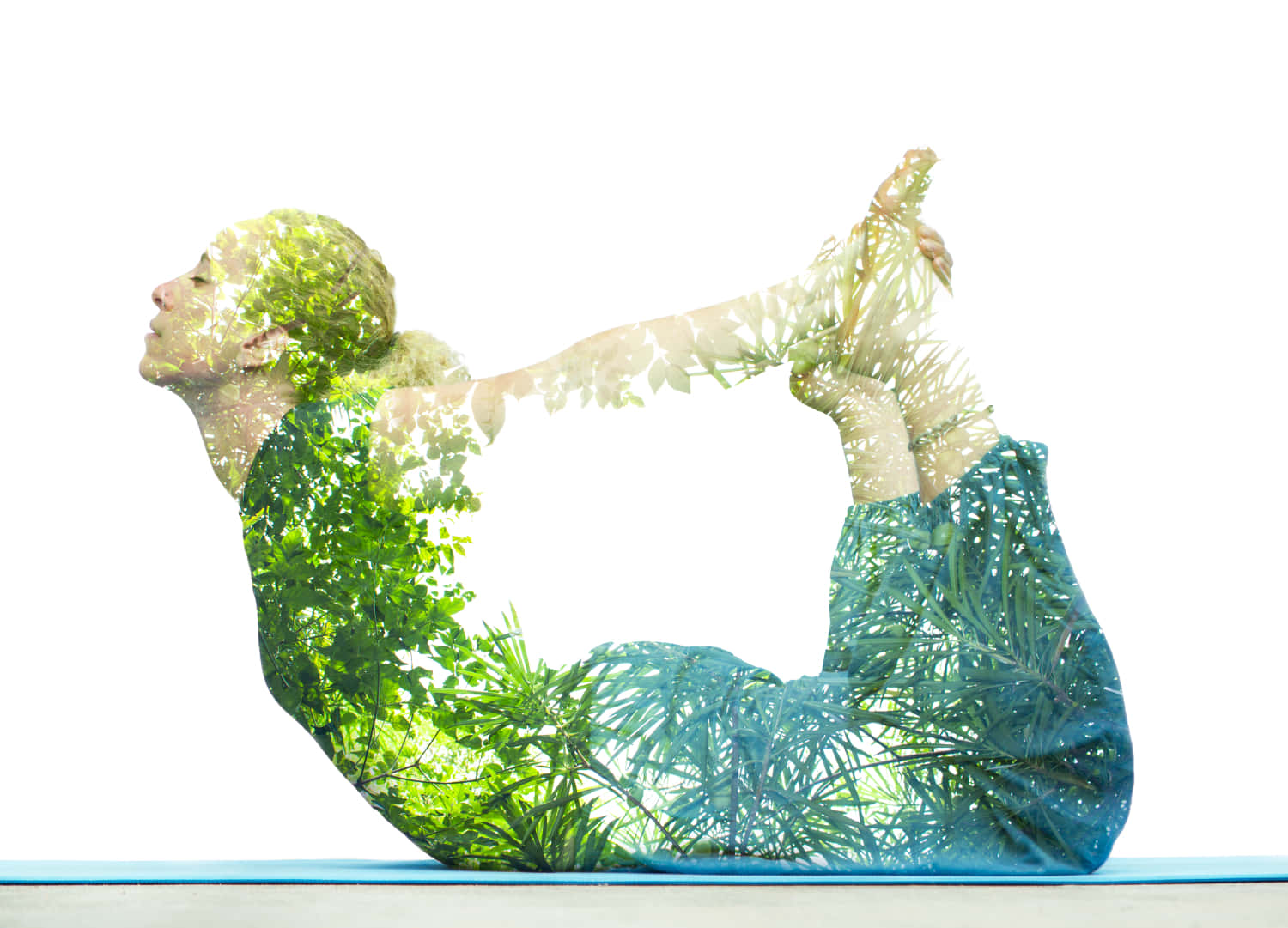 Yoga Nature Double Exposure Background